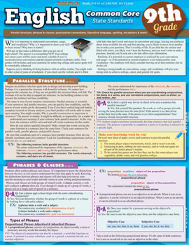 Wall Chart English Common Core 9th Grade Book