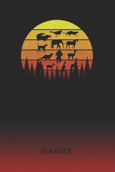 Planner: Safari Animals 2 Year Weekly Planner - 2020 - 2022 - Retro Vintage Sunset Cover - January 20 - December 21 - Planning Organizer Writing Notebook - Productive Datebook Calendar Schedule - Plan
