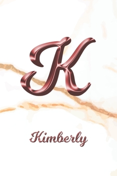 Paperback Kimberly: Sketchbook - Blank Imaginative Sketch Book Paper - Letter K Rose Gold White Marble Pink Effect Cover - Teach & Practic Book