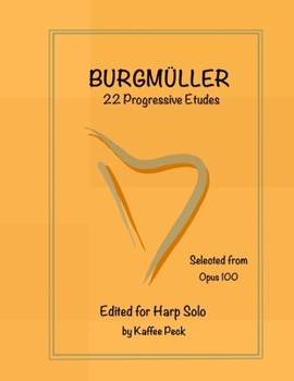 Paperback Burgmuller for Harp Solo: 22 Progressive Etudes Selected from Opus 100 Book