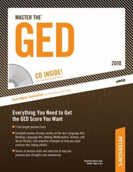 Paperback Master the GED - 2010: With CD-ROM; Everything You Need to Get the GED Score You Want [With CDROM] Book