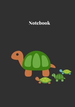 Turtles NOTEBOOK / journal 100 page: 7x 10 inch - 17.78 x 25.4 cm