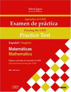 Paperback Apruebe El GED / Passing the GED: Examen De Practica-matematicas / Practice Test-mathematics (Spanish and English Edition) [Spanish] Book