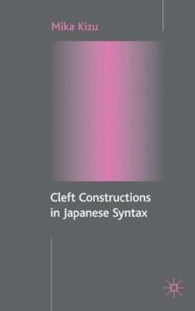 Hardcover Cleft Constructions in Japanese Syntax Book