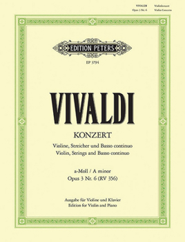 Paperback Violin Concerto in a Minor Op. 3 No. 6 (RV 356) (Edition for Violin and Piano) Book