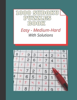 Paperback 1000 Sudoku Puzzles Book: Easy Medium Hard With Solutions Book