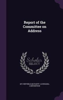 Hardcover Report of the Committee on Address Book