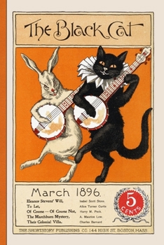 The Black Cat March 1896 5 Cents: Vintage Halloween Ephemera Lined Notebook And Journal