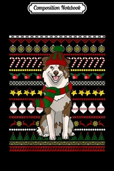 Composition Notebook: australian shepherd Santa Claus Ugly Sweater Dog Gift  Journal/Notebook Blank Lined Ruled 6x9 100 Pages