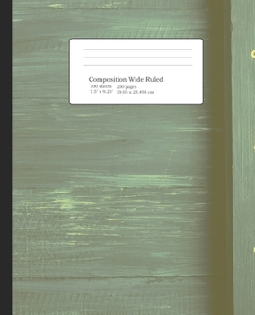 Paperback Composition Wide Ruled: Notebook for Students, Home School, Pre-School up to College, great for Writing Notes. 7.5" x 9.25" Book