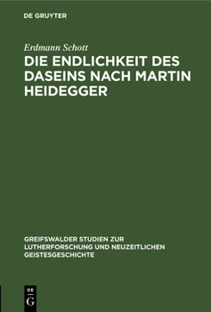 Hardcover Die Endlichkeit Des Daseins Nach Martin Heidegger [German] Book