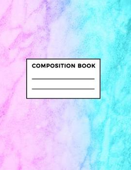 Paperback Composition Book: Pink blue and orange marble design composition book for school and college students Book