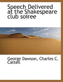 Paperback Speech Delivered at the Shakespeare club soiree Book