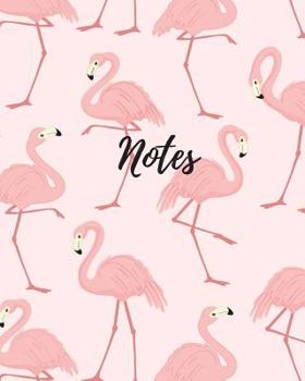 Paperback Notes: Flaming Notebook/Pink Flamingo/College Ruled Paper, 8 X 10, 100 Pages Book