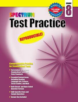 Paperback Test Practice, Grade 8 Book