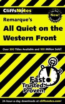 Paperback Cliffsnotes on Remarque's All Quiet on the Western Front Book