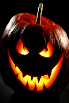 Paperback Creepy Looking Halloween Pumpkin Lined Notebook: 110 Blank Lined (6x9) Pages to Jot Down Your Thoughts Book