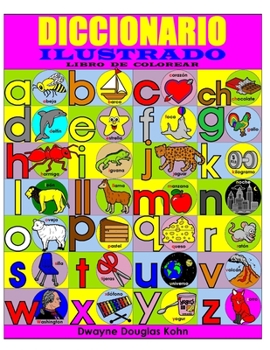 Paperback DICCIONARIO ILUSTRADO Libro de Colorear: Illustrated Dictionary Coloring Book in Spanish [Spanish] Book