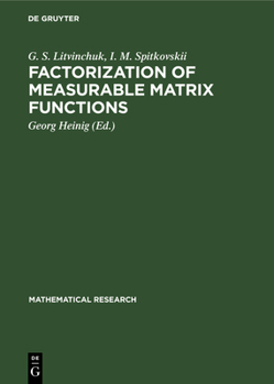 Hardcover Factorization of Measurable Matrix Functions Book