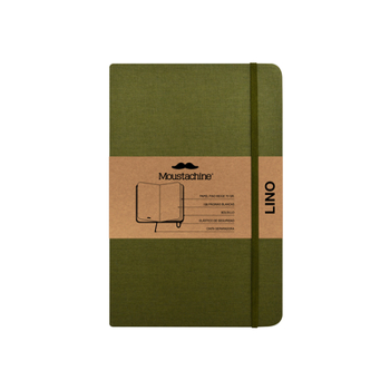 Paperback Moustachine Classic Linen Pocket Military Green Blank Flex Book