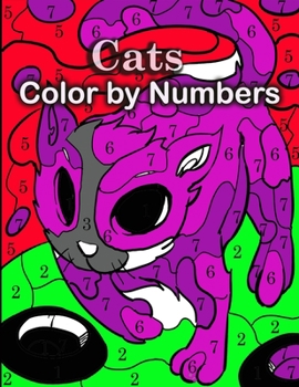 Paperback Cats color by numbers: Coloring Book for Kids Ages 4-8 Book