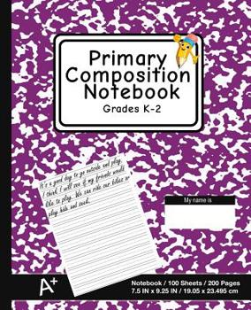 Paperback Primary Composition Notebook: School Marble Purple - K-2nd Grade Composition Journal Pad, for Alphabet Writing Practice, [back to School Essential] Book