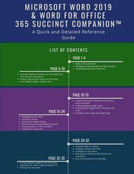 Paperback Microsoft Word 2019 & Word for Office 365 Succinct Companion(TM): A Quick and Detailed Reference Guide Book