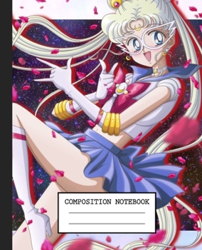 Notebook: Anime Japan Sailor Moon Soft Glossy Cover Graph Paper Pages Book 7.5 x 9.25 Inches 110 Pages