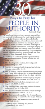 Misc. 30 Ways to Pray for People in Authority 50-Pack Book