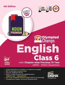 Paperback Olympiad Champs English Class 6 with Chapter-wise Previous 10 Year (2013 - 2022) Questions 4th Edition Complete Prep Guide with Theory, PYQs, Past & P Book