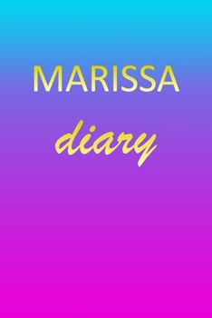 Paperback Marissa: Journal Diary - Personalized First Name Personal Writing - Letter M Blue Purple Pink Gold Effect Cover - Daily Diaries Book