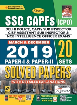 Paperback SSC CAPFs (CPO) Delhi Police Solved-Eng-2020 Set-15 Old 2758 Book