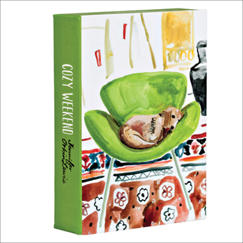 Product Bundle Cozy Weekend Fliptop Notecards: 20 Full Size Notecards and Envelopes in a Keepsake Box Book