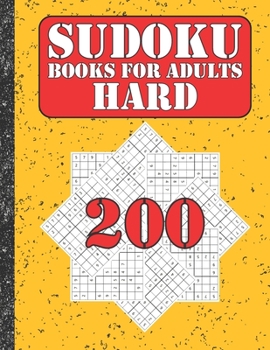 Paperback Sudoku books for adults hard: 200 Sudokus from hard with solutions for adults Gifts 4th of July Patriotic day Book