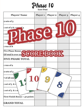 Paperback Phase 10 Score Book