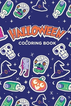 Paperback Halloween Coloring Book: DIN A5 Colouring Book for Kids, children, toddlers from 3 years up, 30 Fairytale Monsters like Ghost, Witch, pumpkin, Book