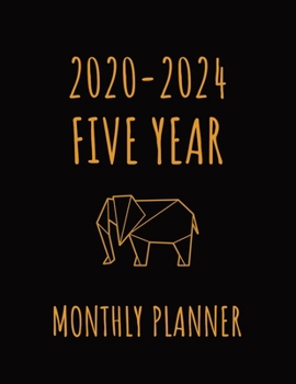 Geometric Elephant 2020 - 2024 Five Year Monthly Planner: Planner with Inspirational Quotes and Federal Holidays