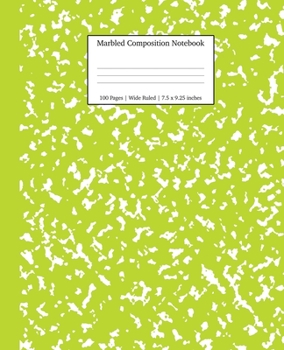 Paperback Marbled Composition Notebook: Green Marble Wide Ruled Paper Subject Book