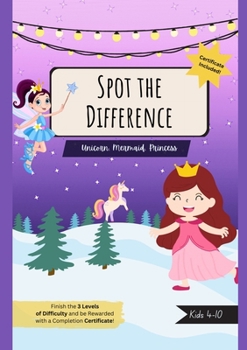 Paperback Spot the Difference: Unicorn, Mermaid, Princess Book