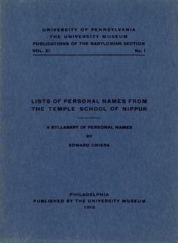 Hardcover Lists of Personal Names from the Temple School of Nippur: A Syllabary of Personal Names Book