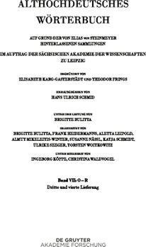 Paperback Band VII: O - R. 3. Und 4. Lieferung (Ouga Bis Platamuos) [German] Book