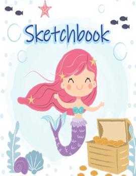 Paperback Sketchbook: Blank Children Sketch Book for Drawing Practice, Mermaid Cover Volume 2 Book