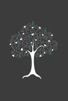 Writing About My Health Journey with Dysautonomia: College Ruled Notebook ( Turquoise Awareness Ribbon Tree Cover)