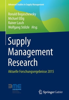 Paperback Supply Management Research: Aktuelle Forschungsergebnisse 2015 [German] Book
