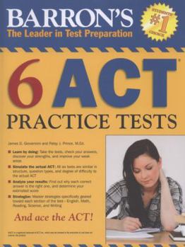Paperback Barron's 6 ACT Practice Tests Book