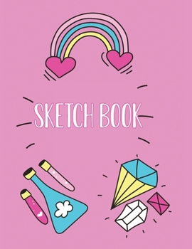 Paperback Sketchbook: Large Notebook for girls, 100 Pages journal, Blank Paper for Drawing, Doodling or Sketching Book