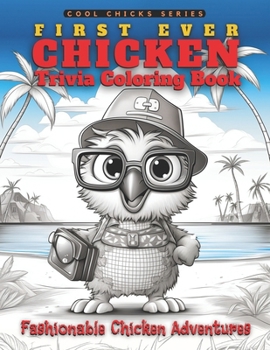 Paperback First Ever Chicken Trivia Coloring Book-Fashionable Chicken Adventures: Learn While Coloring 40 Adorable Chickens Enjoying Hawaii Pages Include Animal Book