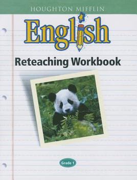 Paperback Houghton Mifflin English: Reteaching Workbook Grade 1 Book