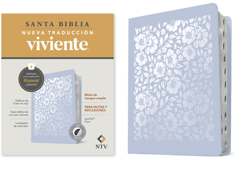 Biblia de Margen Amplio Ntv Con Filament (Sentipiel, Floral, Índice, Letra Roja)