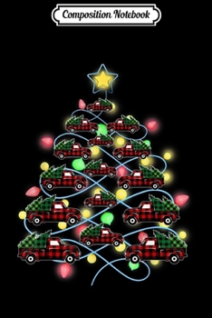 Composition Notebook: Red Plaid Truck Christmas Tree Light-Truck Christmas Pjamas  Journal/Notebook Blank Lined Ruled 6x9 100 Pages